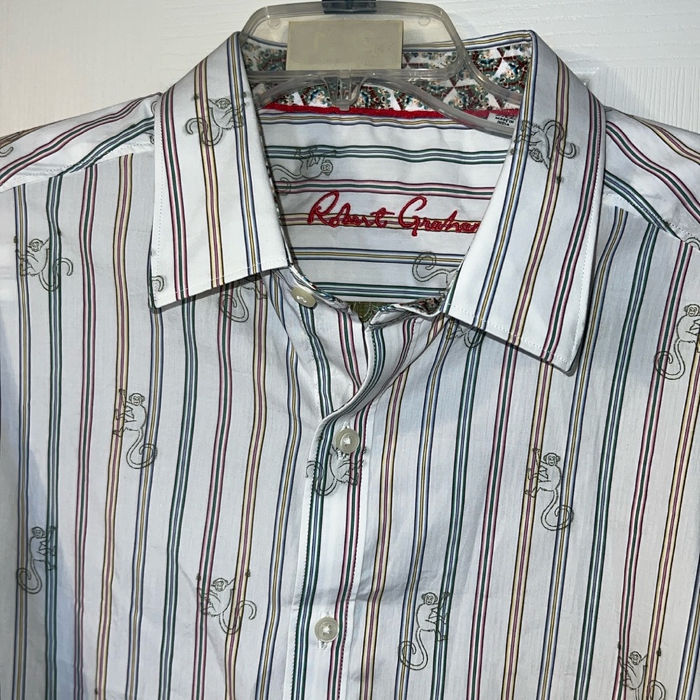 Robert Graham Monkey See Geometric Stripe Print